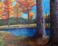 Fall By The Lake - 20 x 16