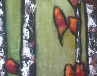 Birch Trio In Red
